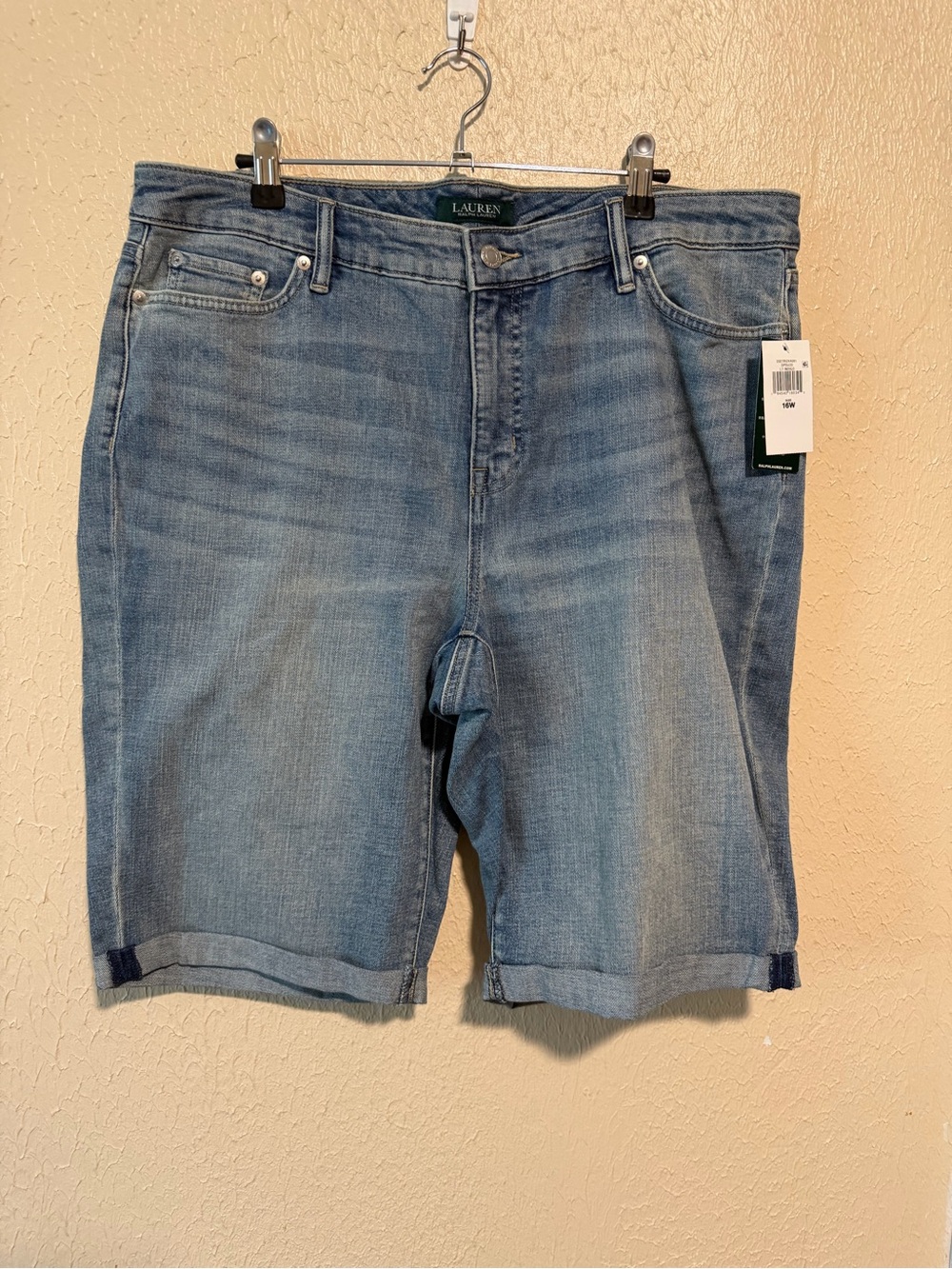 Lauren Ralph Lauren Denim Shorts Size 16W Plus Size High Waist
